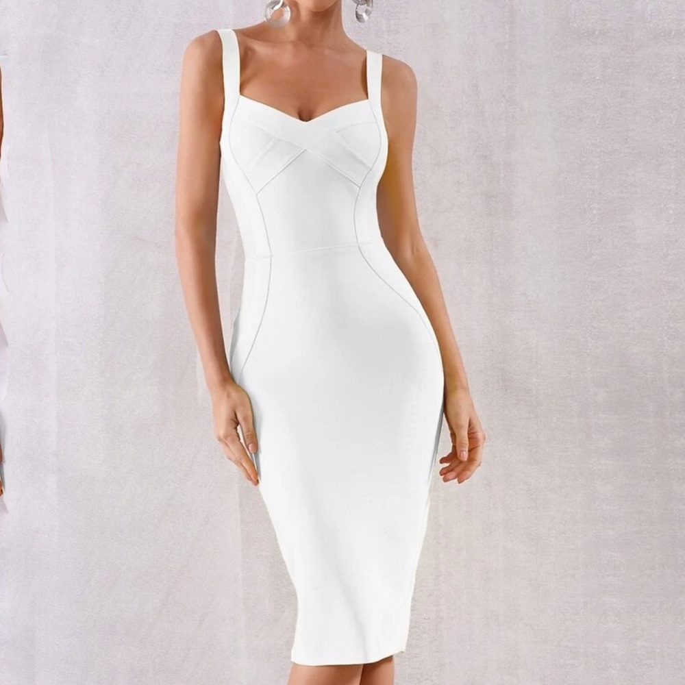 White bandage dress